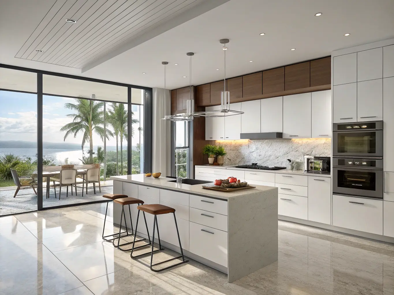 A beautifully remodeled kitchen interior, showcasing modern design and functionality, representing Kingdom Craft Construction's interior remodeling services.